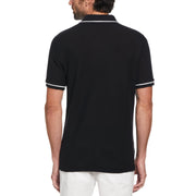 Organic Cotton Bentley Mesh Short Sleeve Polo Shirt (True Black) 