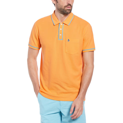 Organic Cotton The Earl Pique Short Sleeve Polo Shirt (Mock Orange) 