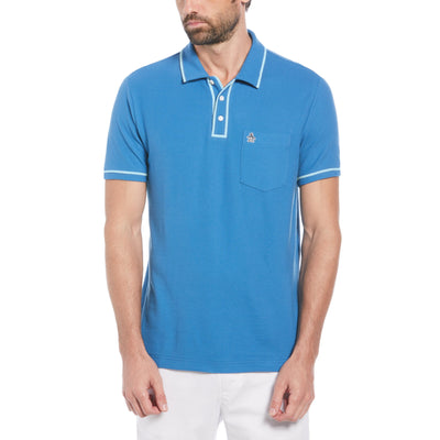Organic Cotton The Earl Pique Short Sleeve Polo Shirt (Vallarta Blue) 