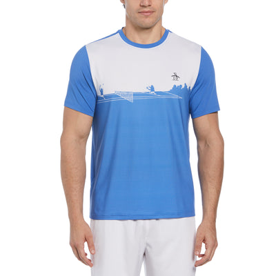 Outlined Pete Performance Short Sleeve Tennis T-Shirt (Nebulas) 