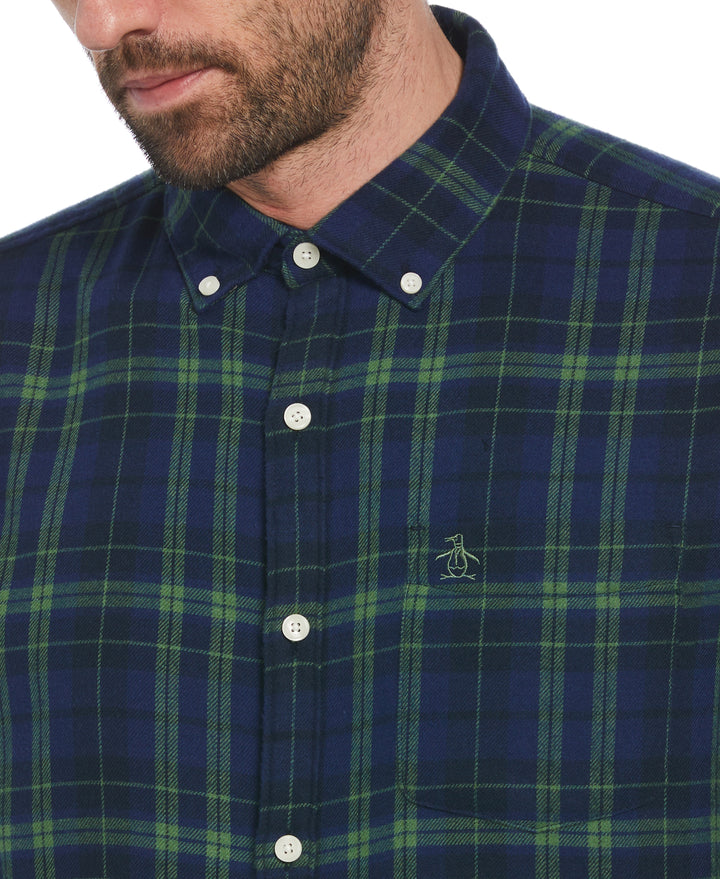 Plaid Flannel Shirt (Medieval Blue)