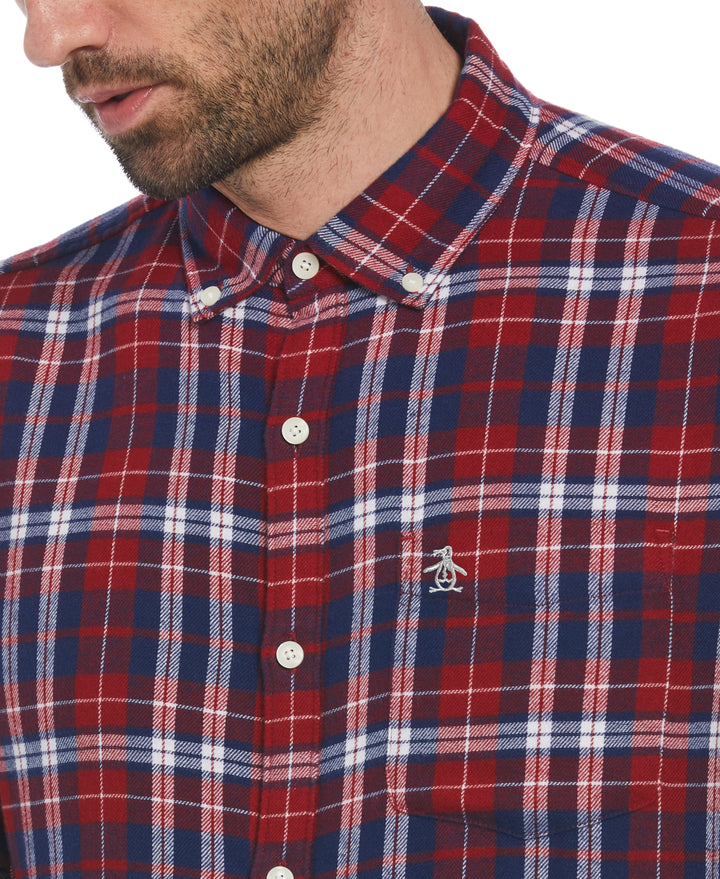 Plaid Flannel Shirt (Red Dahlia)