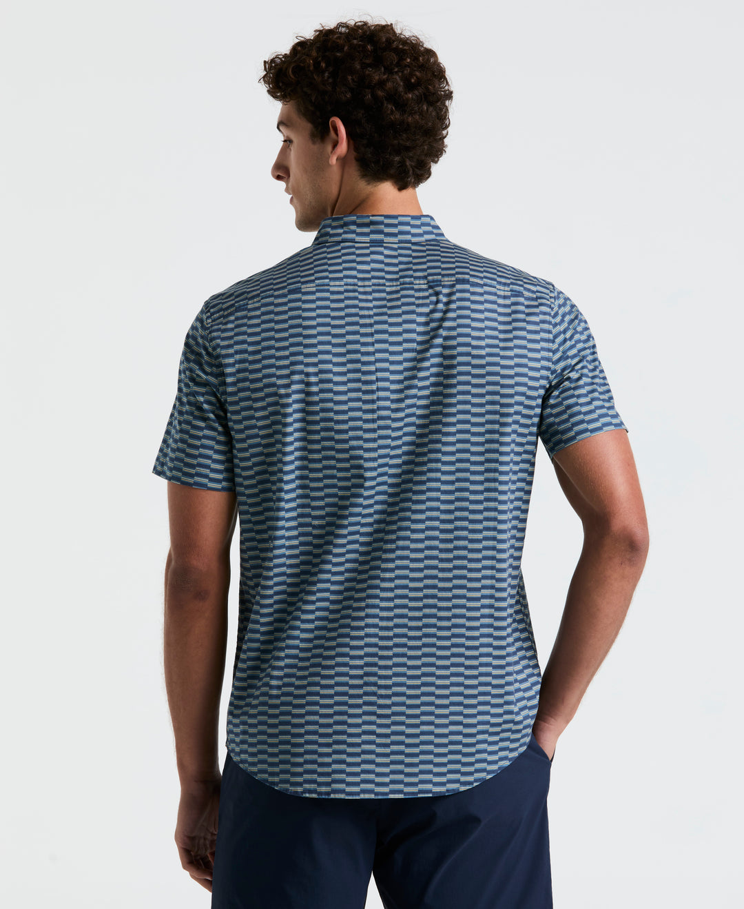 Poplin Line Geo Shirt (Sargasso Sea)