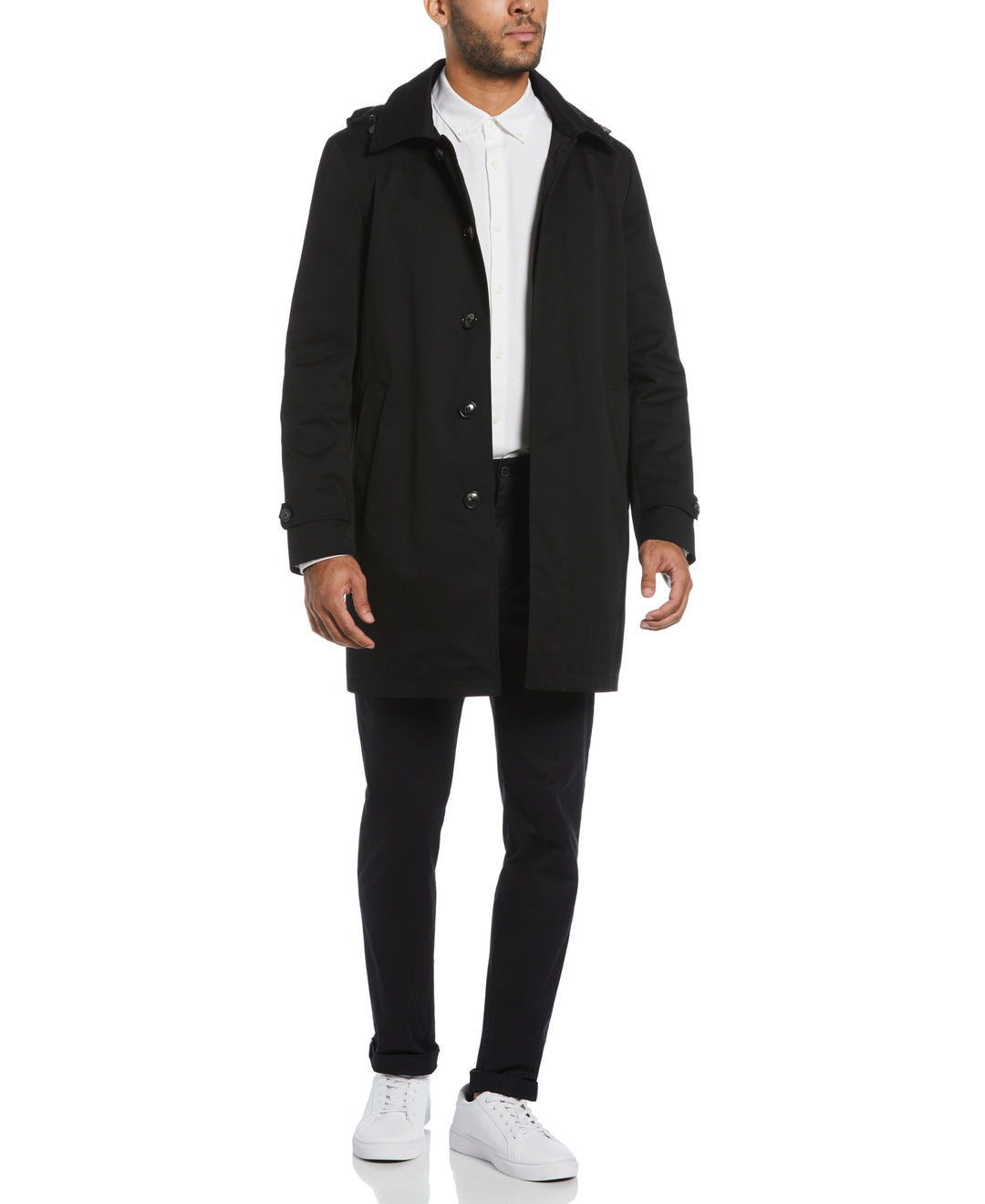 Black Portland Rain Coat  (Black)