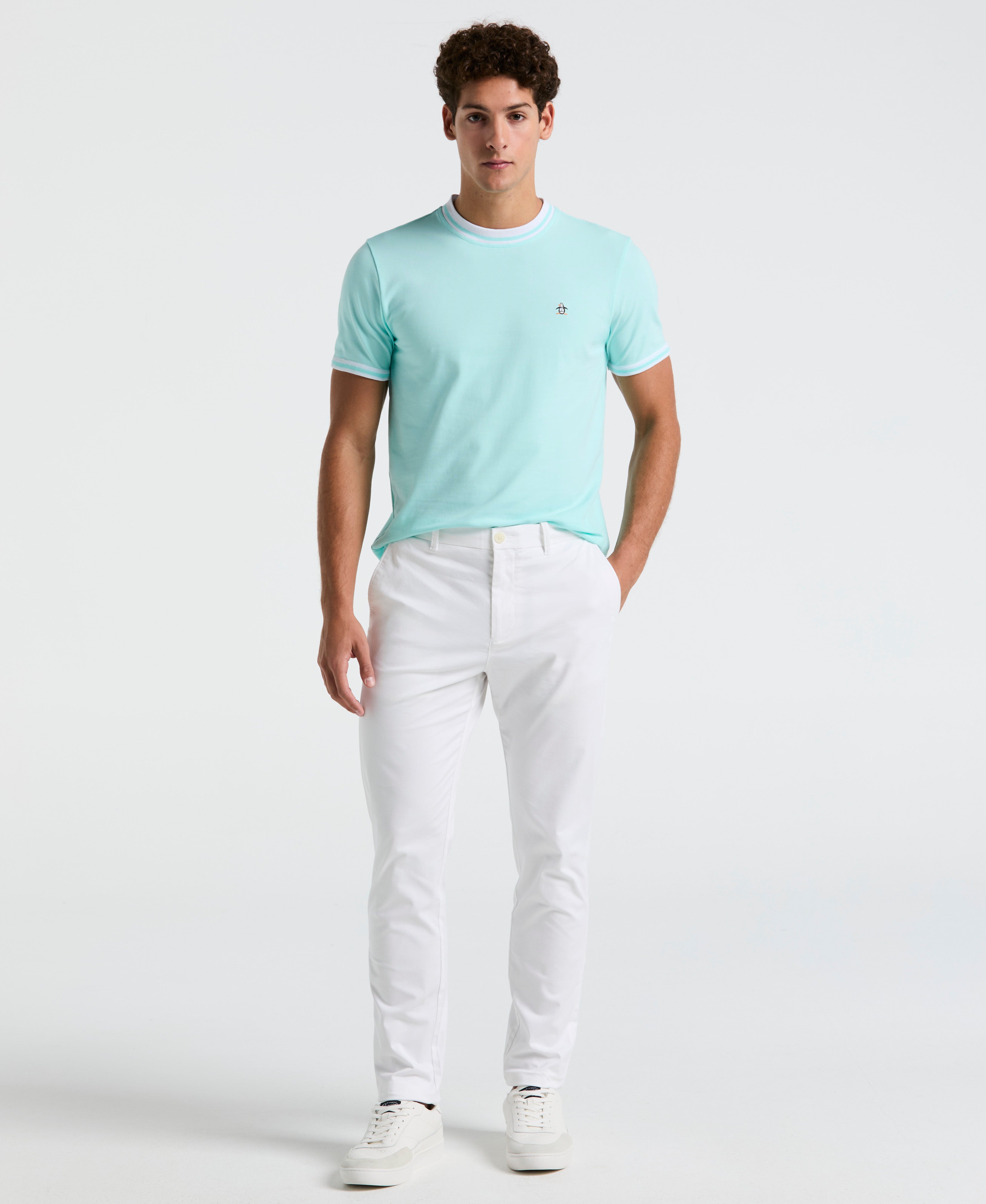 Original Penguin Men's Premium Slim Fit Stretch Chino Pants in Castlerock-RT/Gray, Size 36