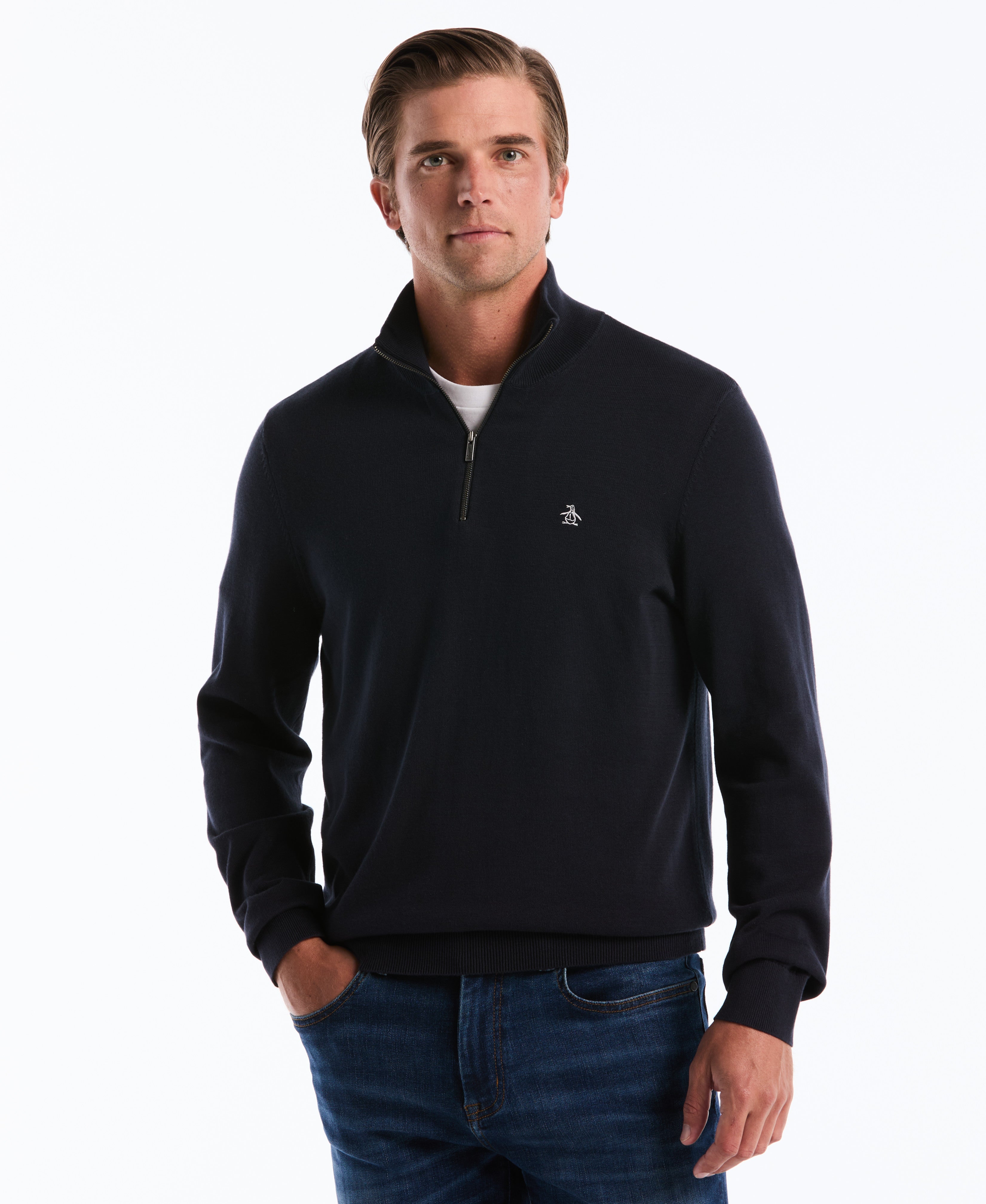 Quarter Zip Jersey Sweater – Original Penguin US