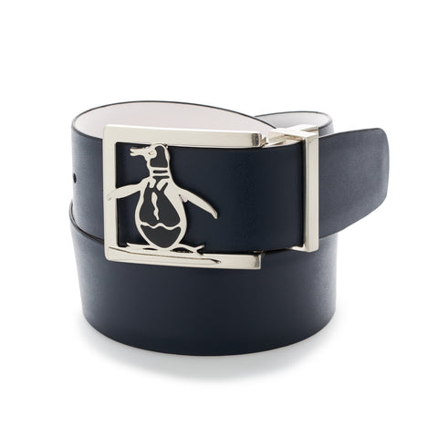 Reversible Leather Belt with Pete Buckle-Golf Belts-Caviar-NS-Original Penguin