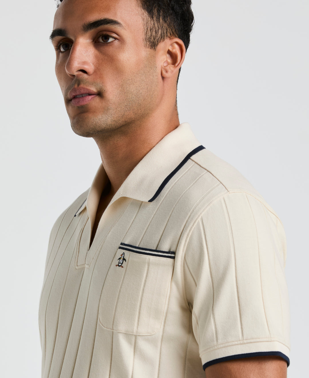 Cotton Open Collar Polo Shirt (Birch)