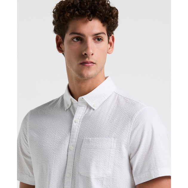 トップス is-ness SHORTSLEEVE SEERSUCKER WORKSHIRT Buy Black EDIT Boxy Fit Seersucker Short Sleeve Shirt from