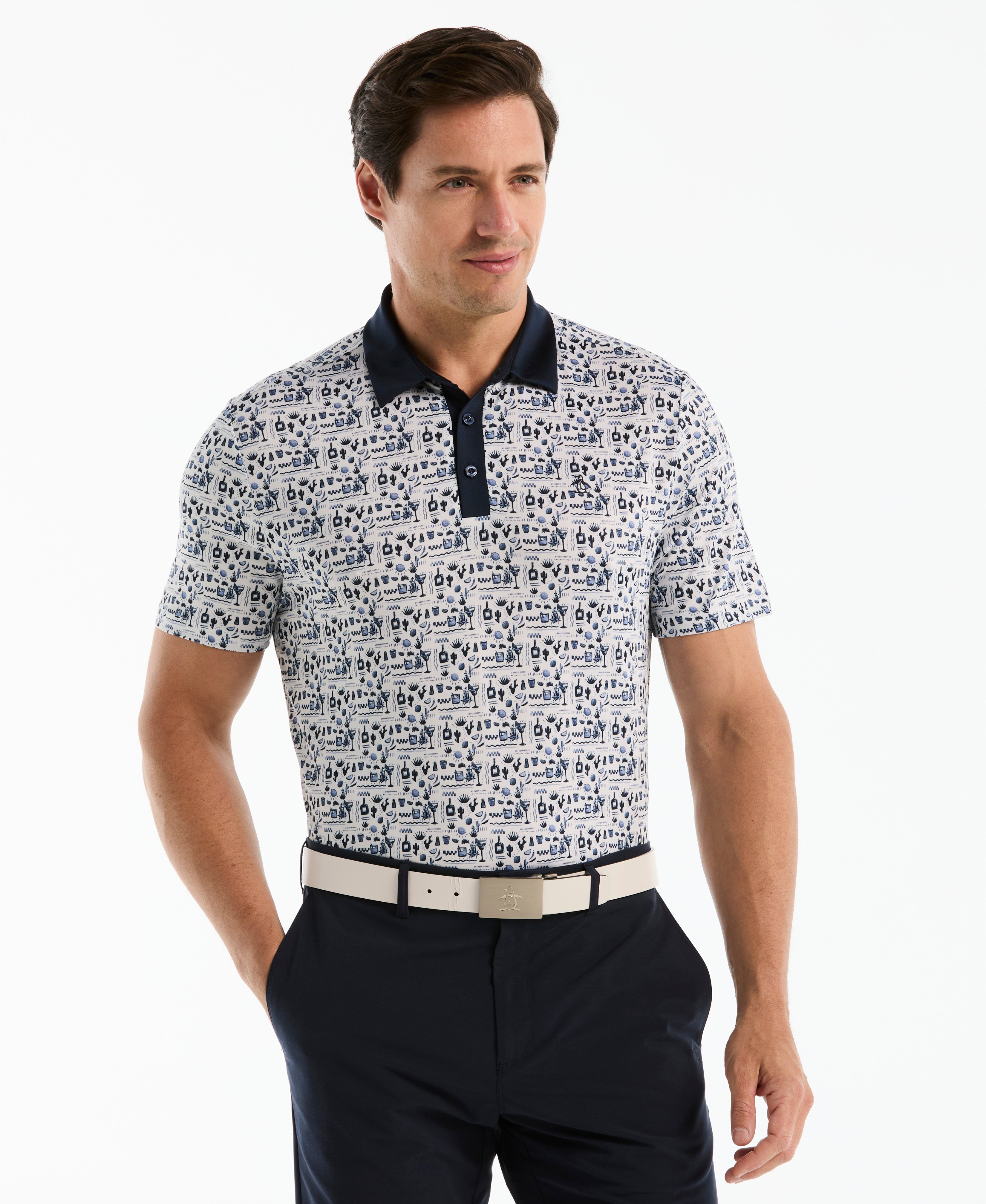 Spicy Margarita Contrast Golf Polo – Original Penguin US