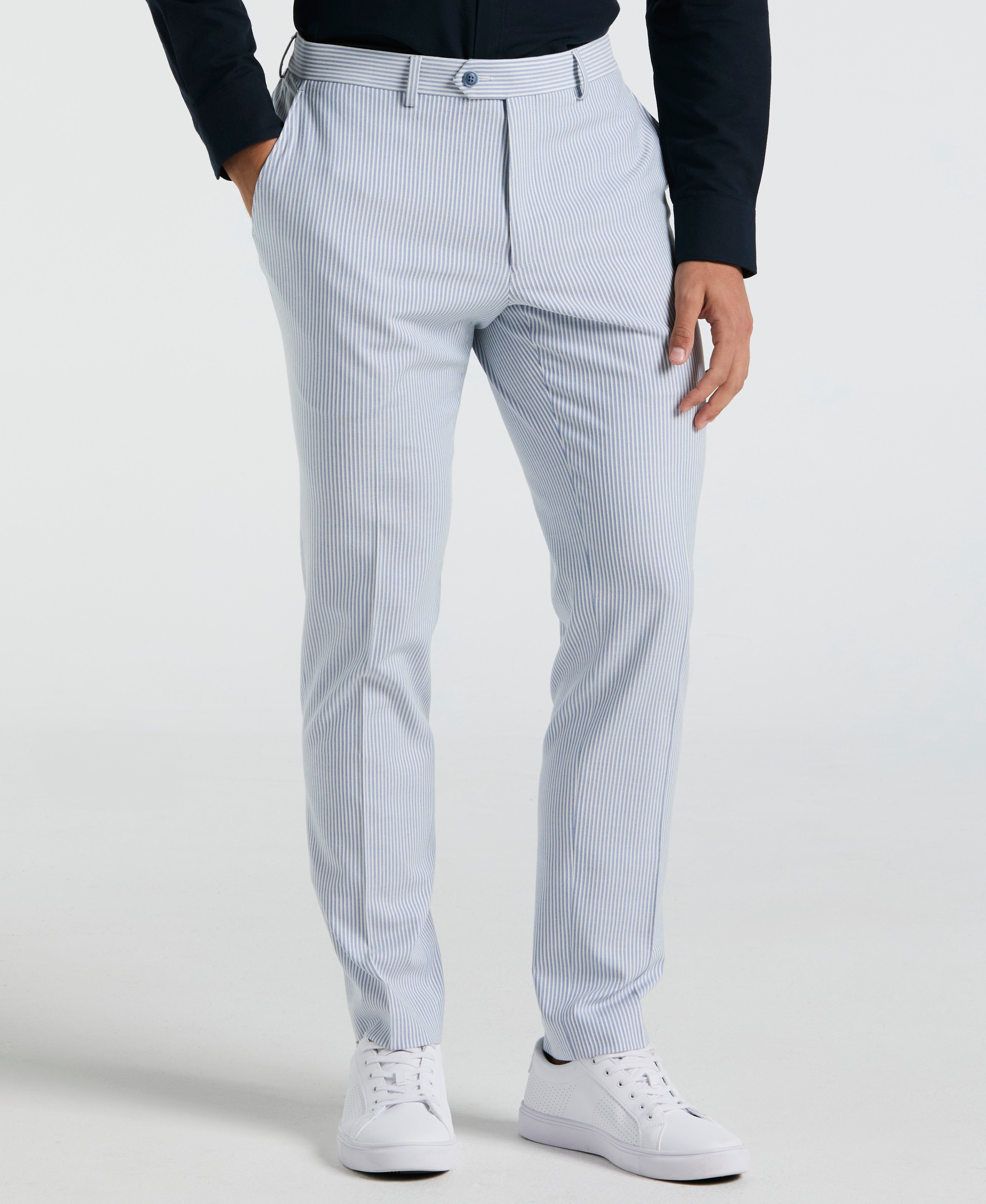 Original Penguin Men's Striped Suit Separate Pants in Light Blue/Blue, Size 34