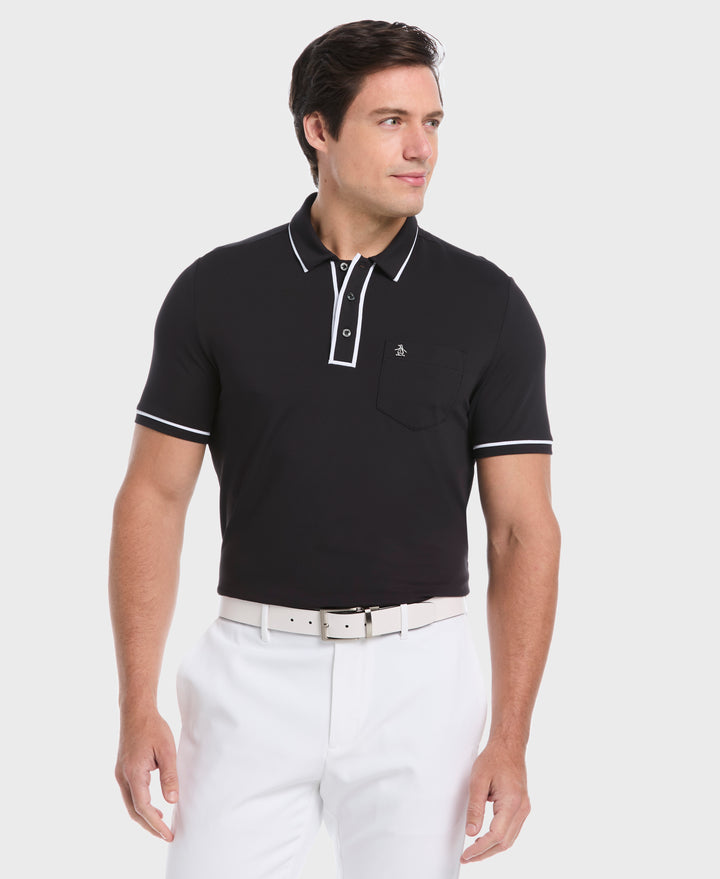 Technical Earl Short Sleeve Golf Polo Shirt (Caviar)