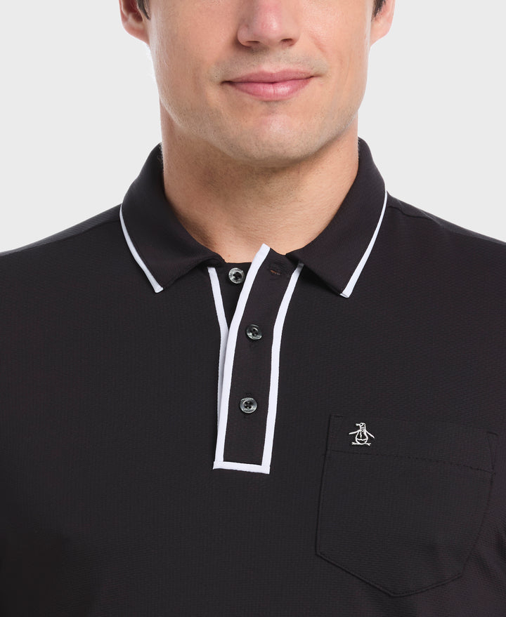Technical Earl Short Sleeve Golf Polo Shirt (Caviar)