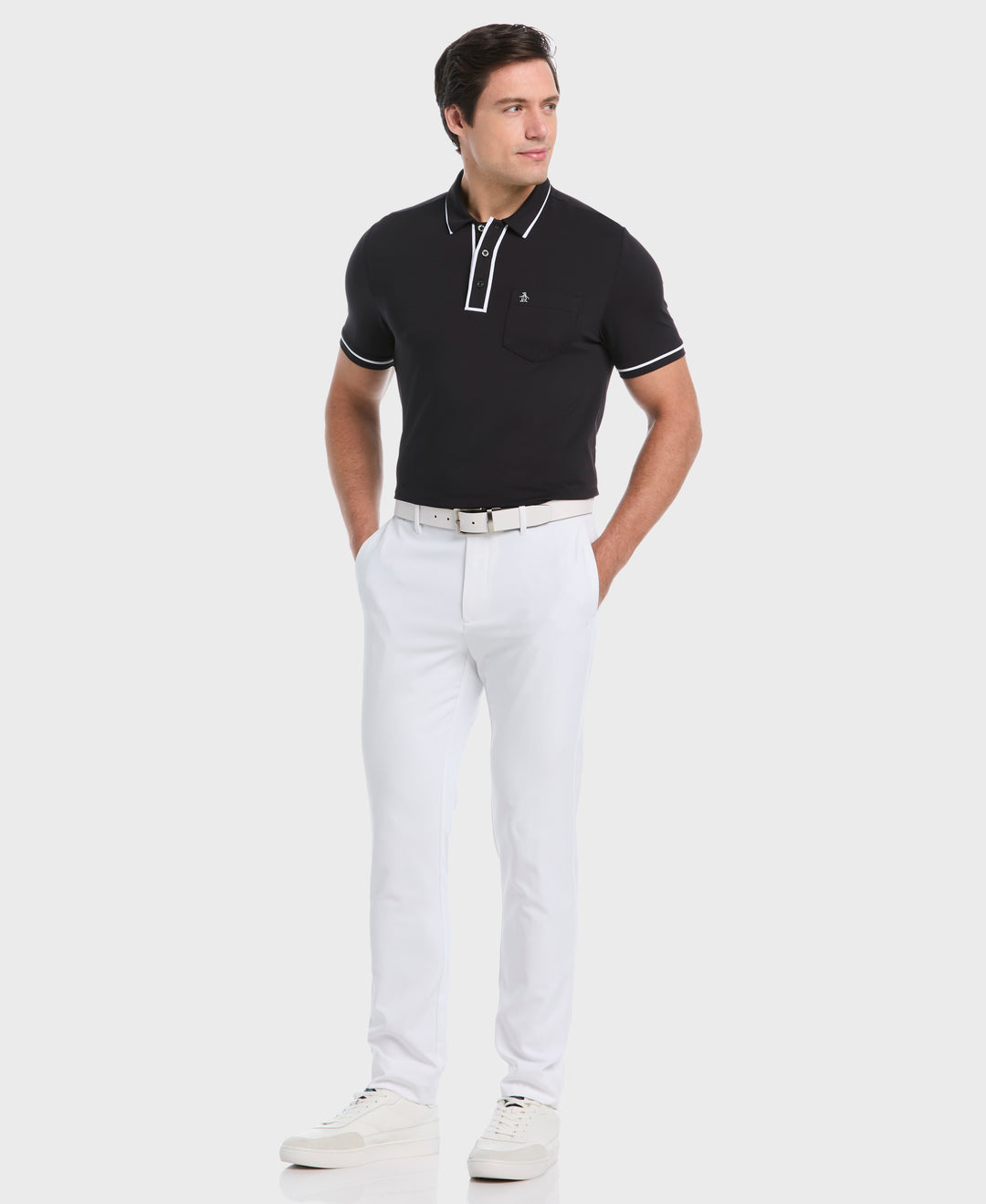 Technical Earl Short Sleeve Golf Polo Shirt (Caviar)