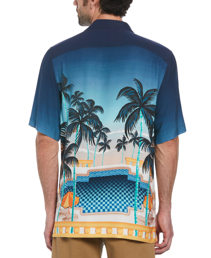 Viscose Pool Scene Shirt (Sargasso Sea)