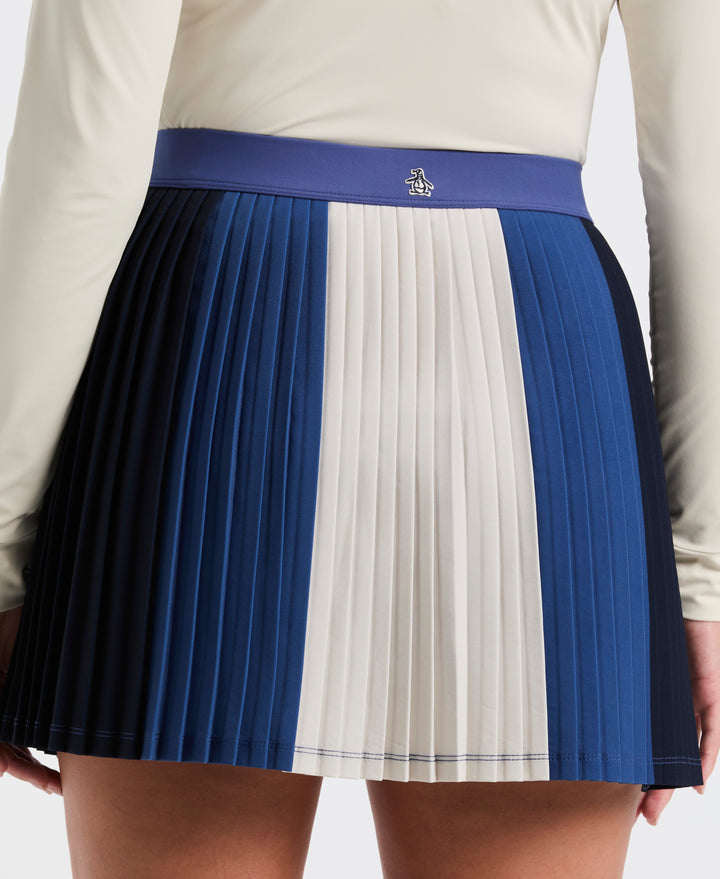 Women's 16" Micro Pleated Colorblock Skort (True Navy)