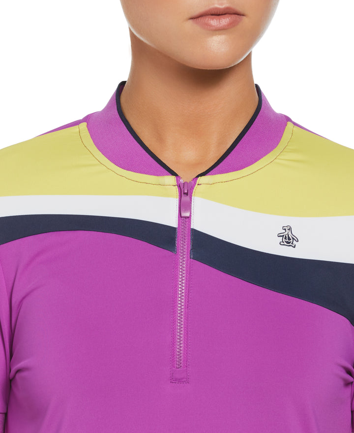Color Block Polo (Purple Cactus Flower)