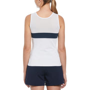 Women's Color Block Tennis Tank Top (Bright White) 