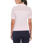 Mesh Blocked Half Sleeve Golf Polo Shirt (Gelato Pink) 
