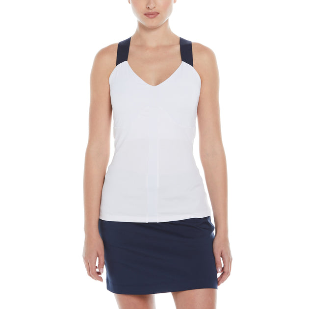 Women's Ribbed Criss Cross Tennis Tank Top | Original Penguin US