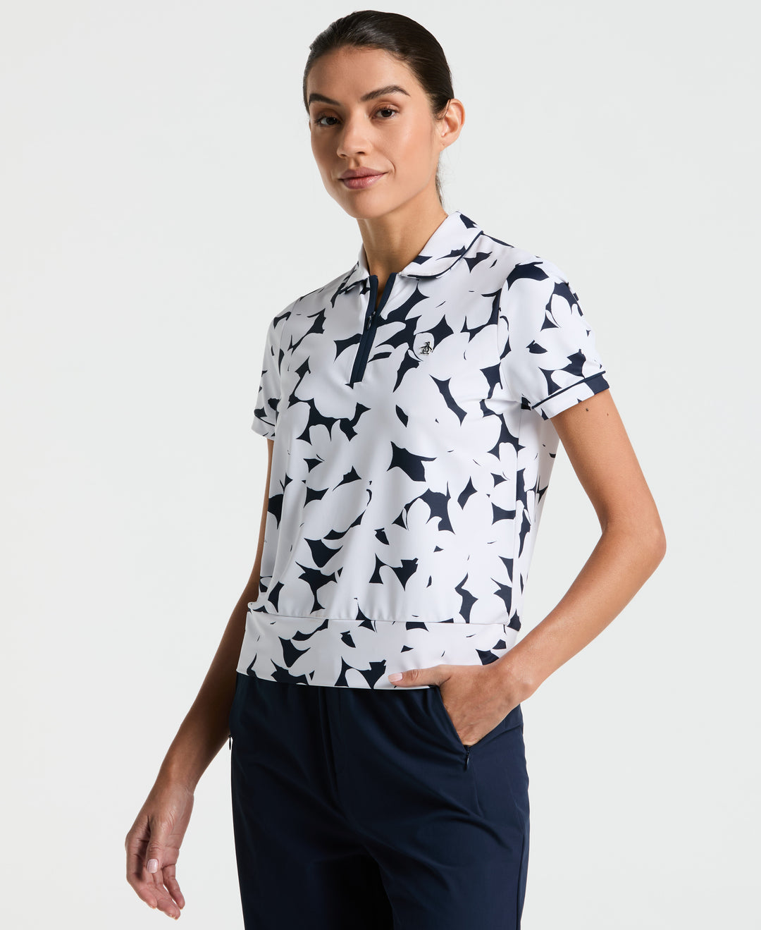 Riviera Floral Golf Polo (Black Iris)