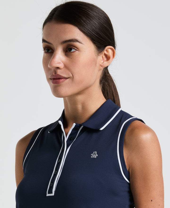 Veronica Sleeveless Golf Polo Shirt (Black Iris)