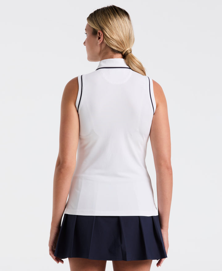 Veronica Sleeveless Golf Polo Shirt (Bright White)