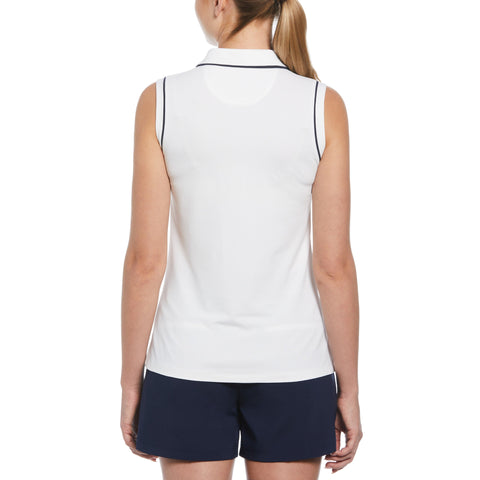 Veronica Sleeveless Golf Polo Shirt (Bright White) 