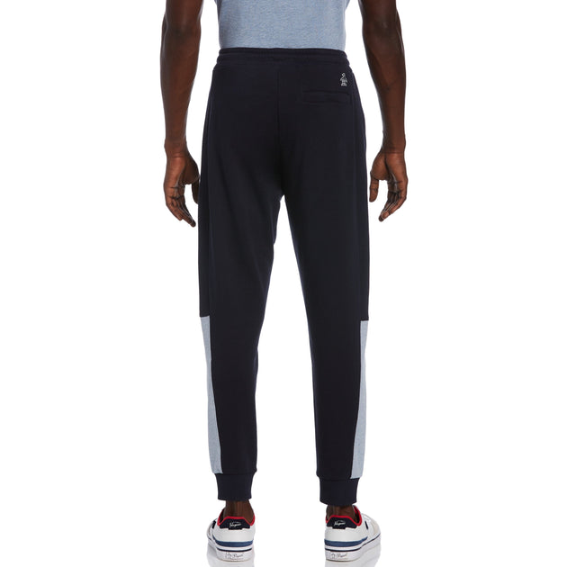 Color block pockets drawstring slim fit track pants top