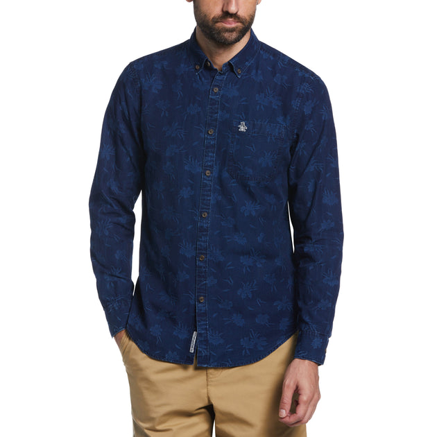 Gucci - GG-Jacquard Denim Shirt - Mens - Blue White for Men