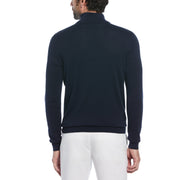 1/4 Zip Cotton Jersey Sweater (Dark Sapphire) 