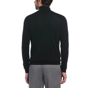 1/4 Zip Cotton Jersey Sweater (True Black) 