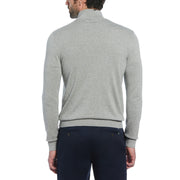 1/4 Zip Cotton Jersey Sweater (Rain Hthr) 