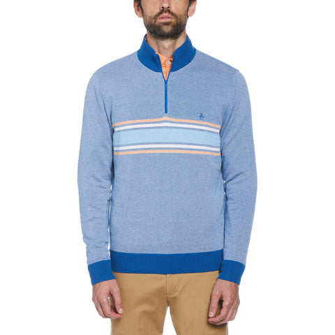 1/4 Zip Cotton Sweater (Classic Blue) 