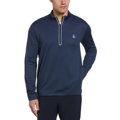 1/4 Zip Golf Pullover (Black Iris Bijou Hthr) 