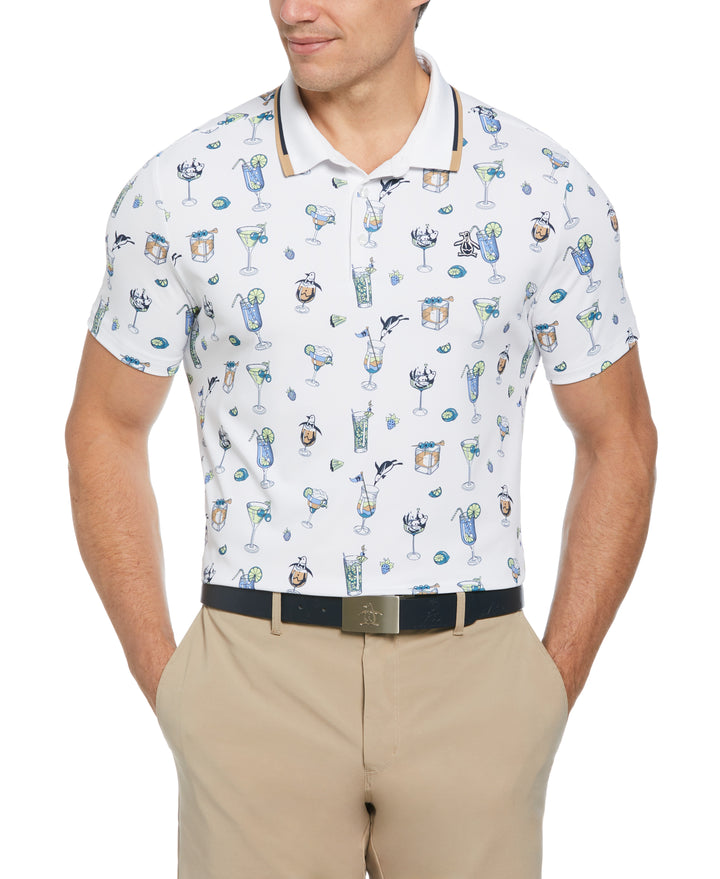 19th Hole Print Polo (Bright White) 