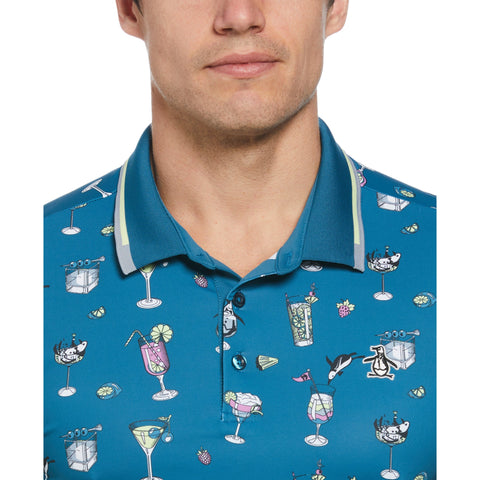 19th Hole Print Polo (Corsair) 