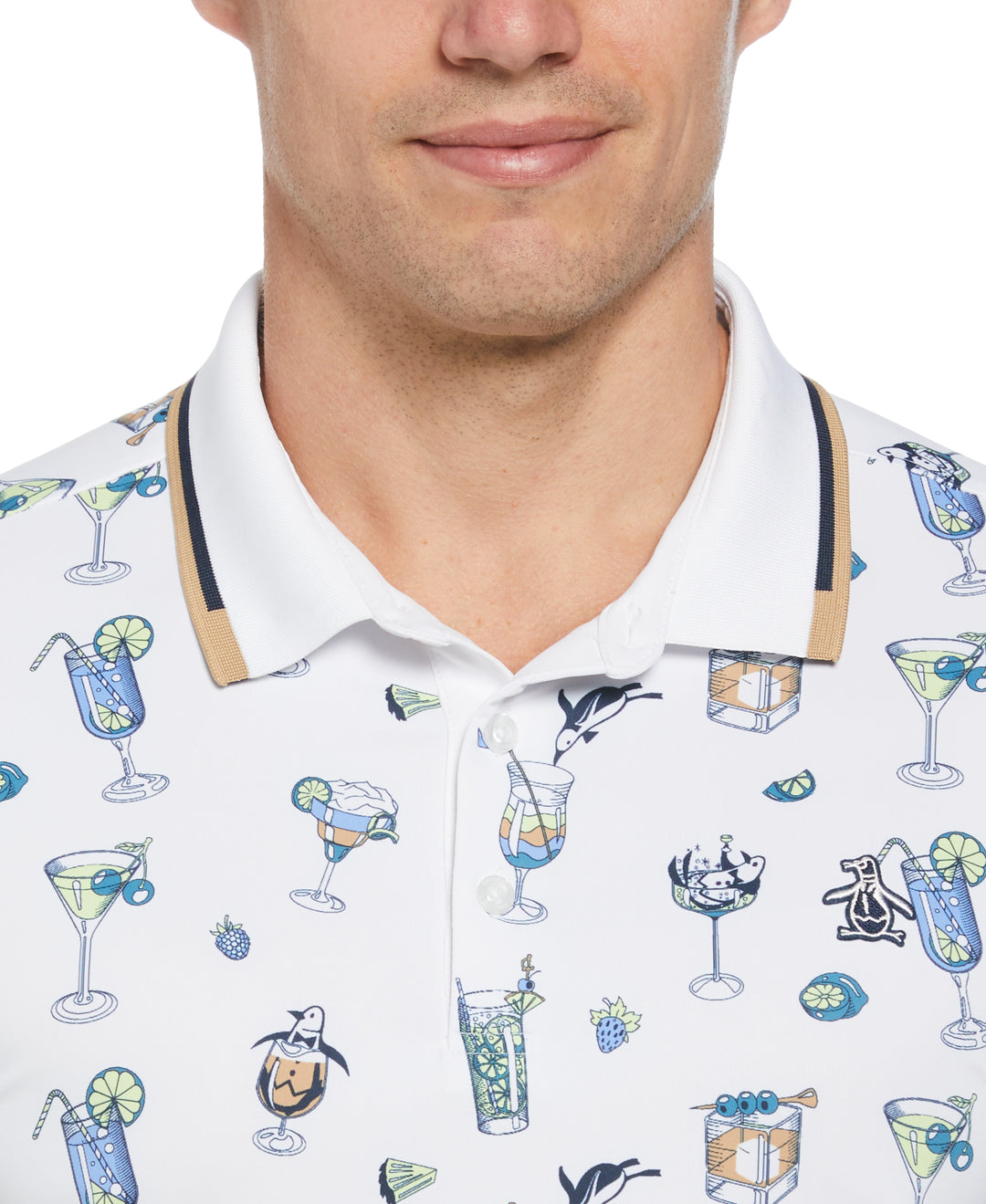 19th Hole Print Polo (Bright White) 