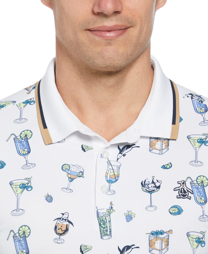 19th Hole Print Polo (Bright White) 