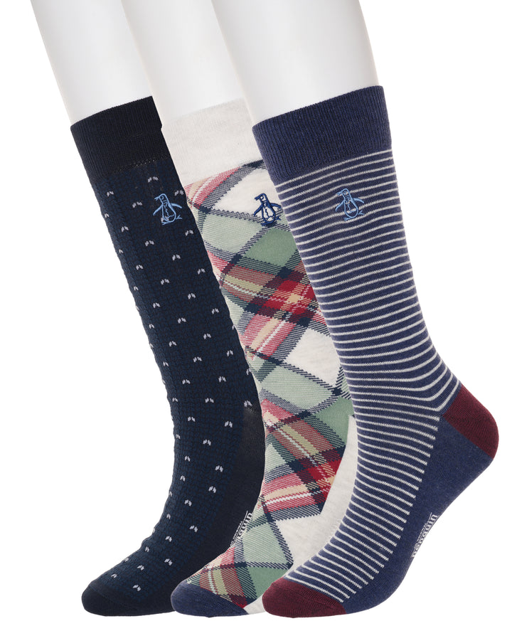 3 Pack Smithson Plaid Socks (Cream) 