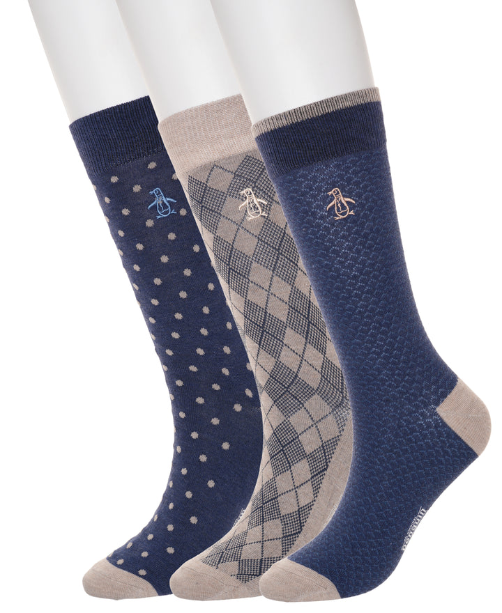 3 Pack Pico Pattern Socks (Navy) 