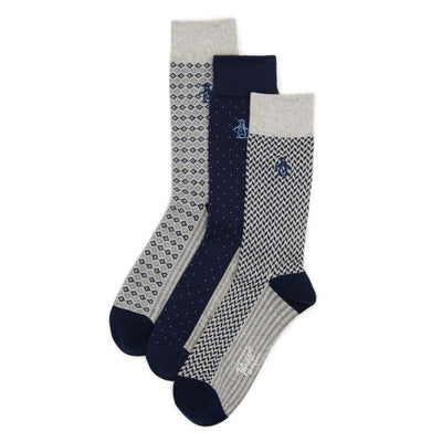 Hudson Ridge 3 Pack Dress Sock  (Navy) 