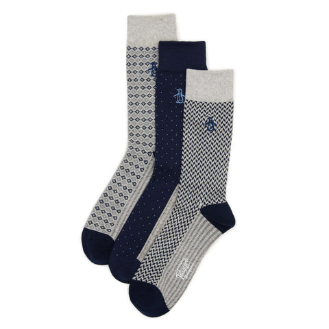Hudson Ridge 3 Pack Dress Sock  (Navy) 