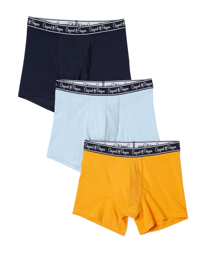 3 Pack Solid Boxer Brief  (Navy/Cerulean/Butter) 