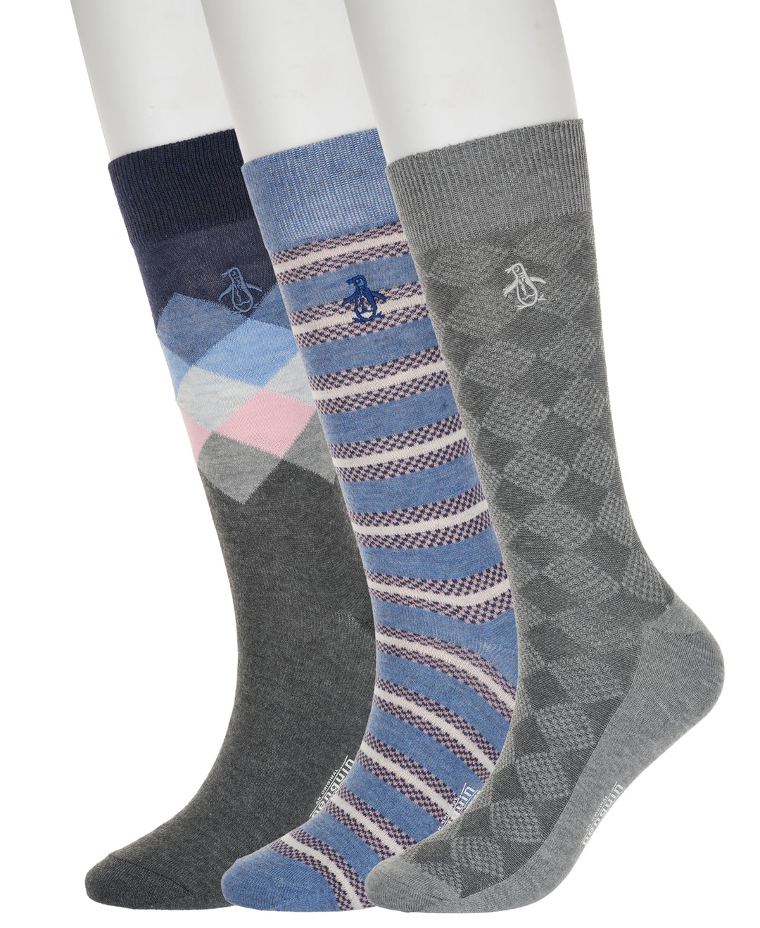 3 Pack Striped Diamond Wyatt Sock (Denim) 