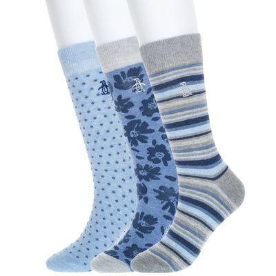 3 Pack Wrigley Stripe Dress Socks (Grey) 