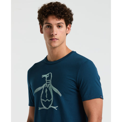 3D Dot Penguin Jersey Graphic Tee-Tees-Blue Wing Teal-XS-Original Penguin