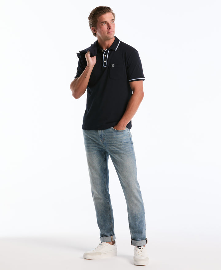 3D Earl Short Sleeve Polo Shirt (Dark Sapphire) 