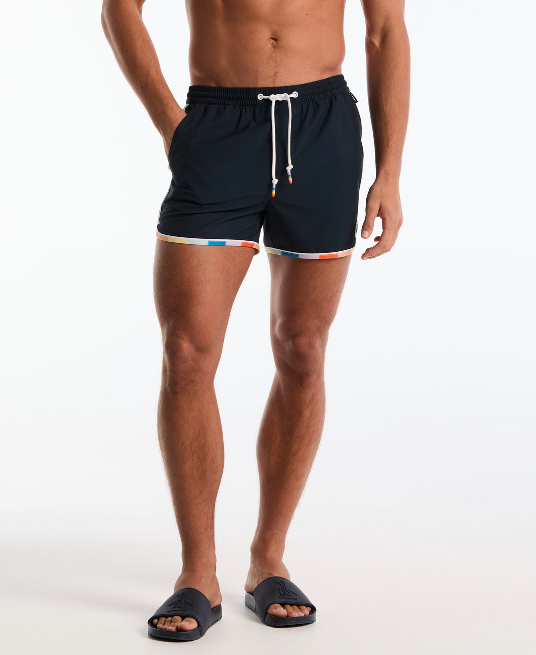 4" Dolphin Pride Piping Swim Short (Dark Sapphire) 