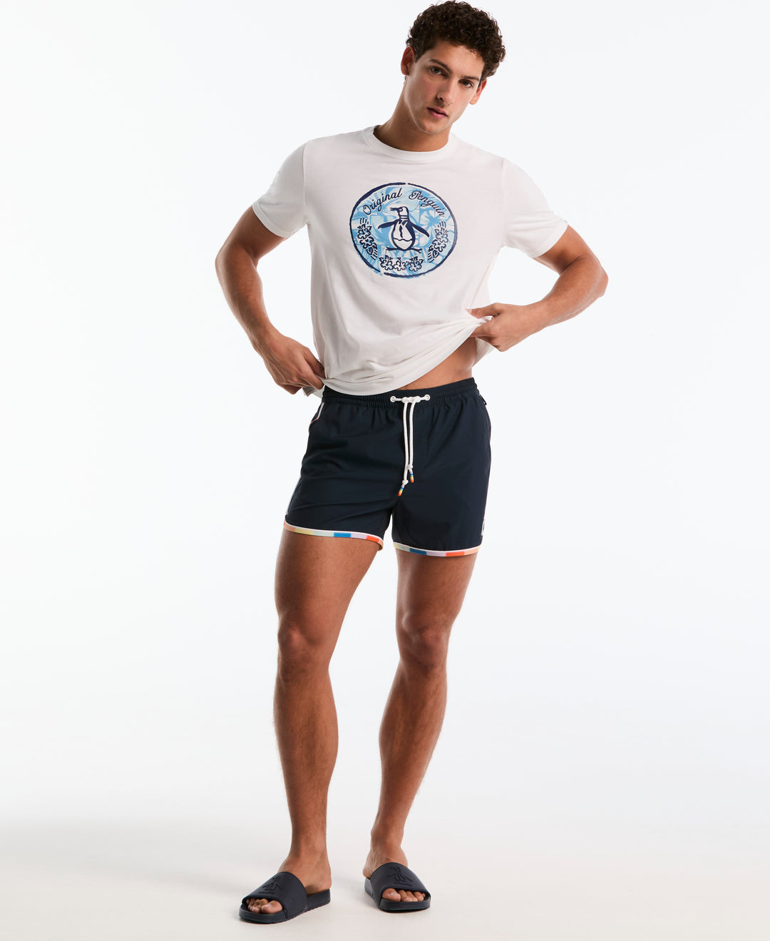 4" Dolphin Pride Piping Swim Short (Dark Sapphire) 